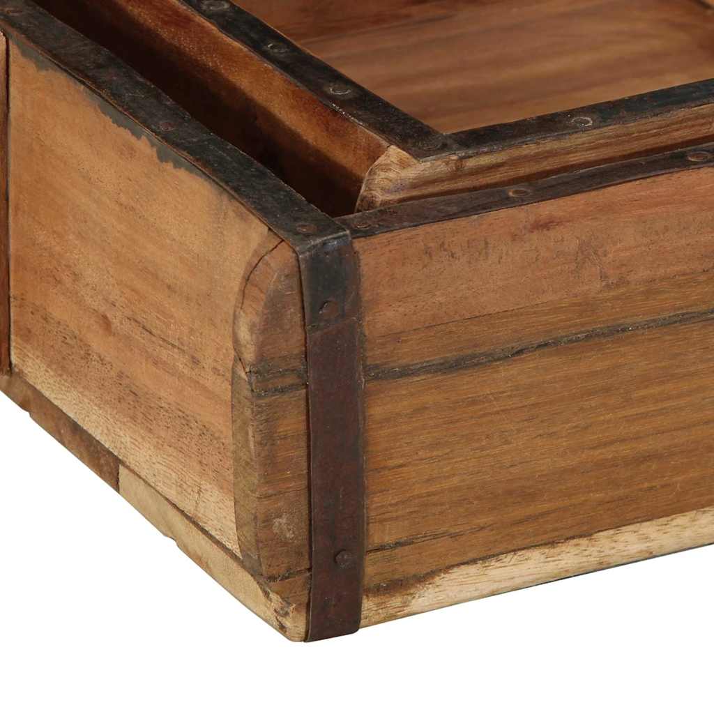 Dienblad 2 pcs Bruin 29 x 31 x 10 cm Massief Gerecycled Hout is nu te koop bij PeponiXL, paradijselijk wonen!