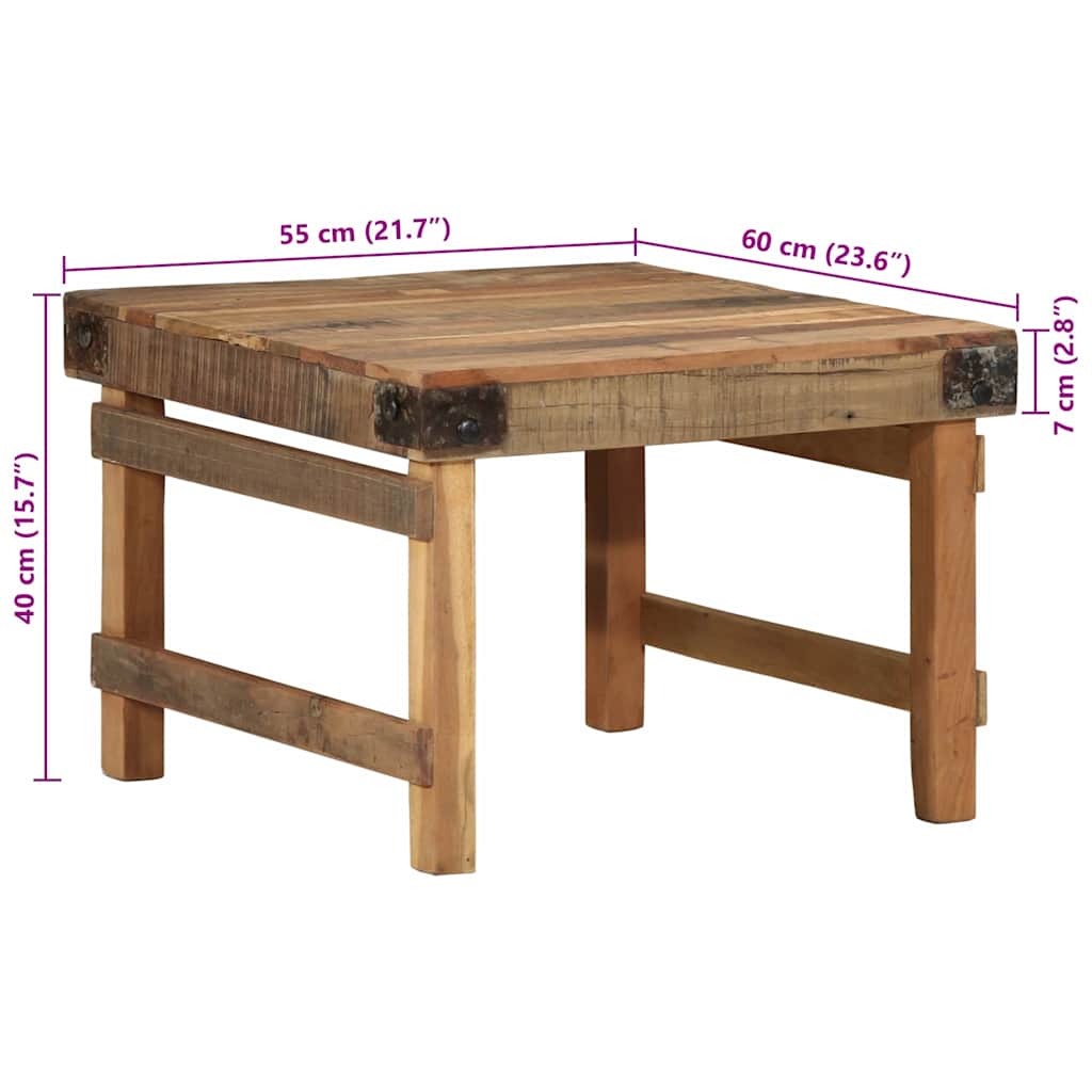 Salontafel Bruin 60 x 55 x 40 cm Massief Gerecycled Hout is nu te koop bij PeponiXL, paradijselijk wonen!