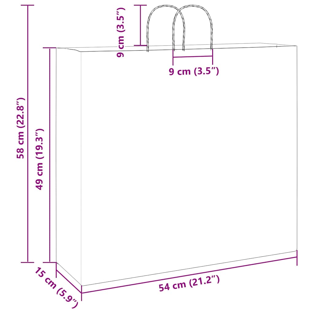 Papieren zakken 250 st met hengsels 54x15x49 cm bruin is nu te koop bij PeponiXL, paradijselijk wonen!