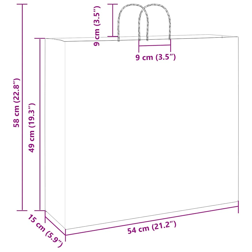 Papieren zakken 250 st met hengsels 54x15x49 cm wit is nu te koop bij PeponiXL, paradijselijk wonen!