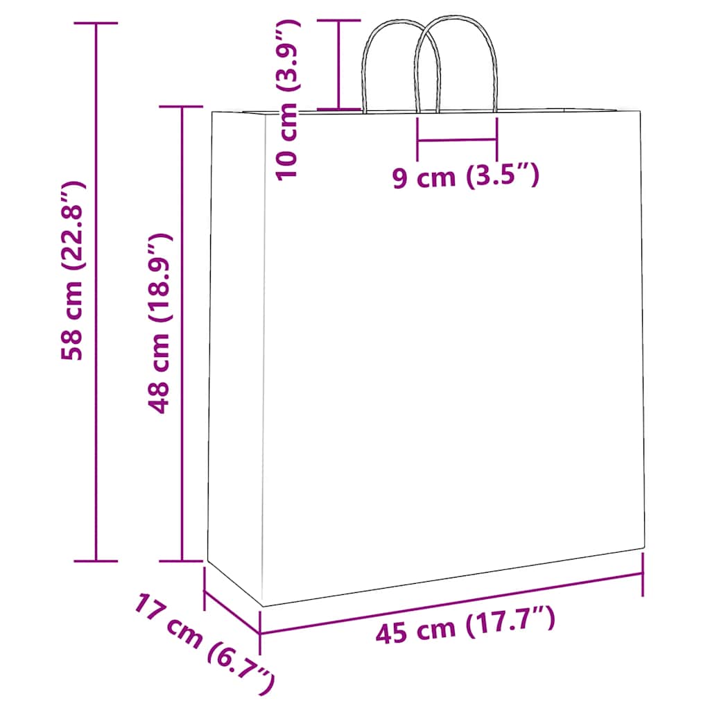 Papieren zakken 50 st met hengsels 45x17x48 cm roze is nu te koop bij PeponiXL, paradijselijk wonen!