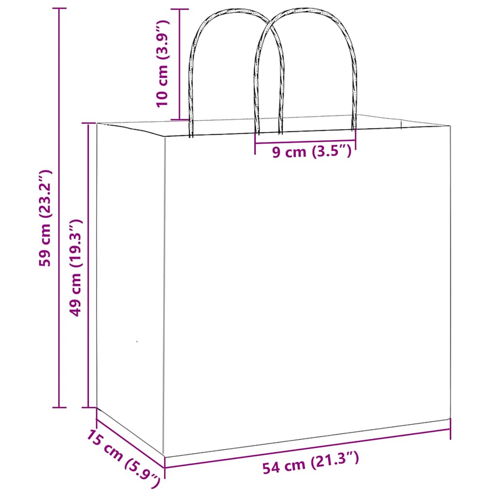 Papieren zakken 250 st met hengsels 54x15x49 cm roze is nu te koop bij PeponiXL, paradijselijk wonen!