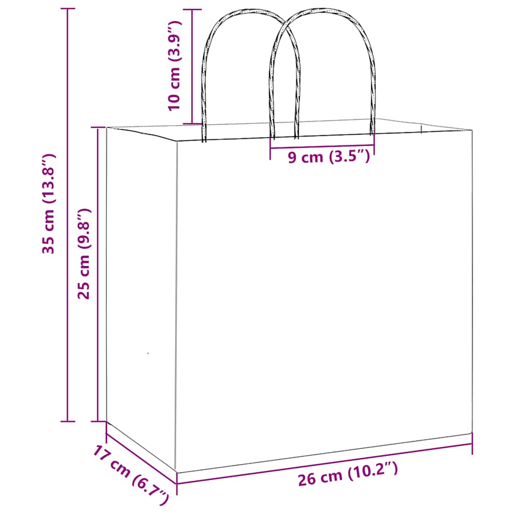 Papieren zakken 250 st met hengsels 26x17x25 cm rood is nu te koop bij PeponiXL, paradijselijk wonen!