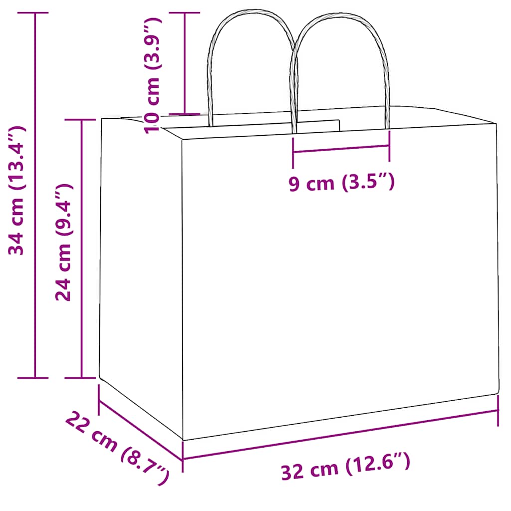Papieren zakken 250 st met hengsels 32x22x24 cm rood is nu te koop bij PeponiXL, paradijselijk wonen!