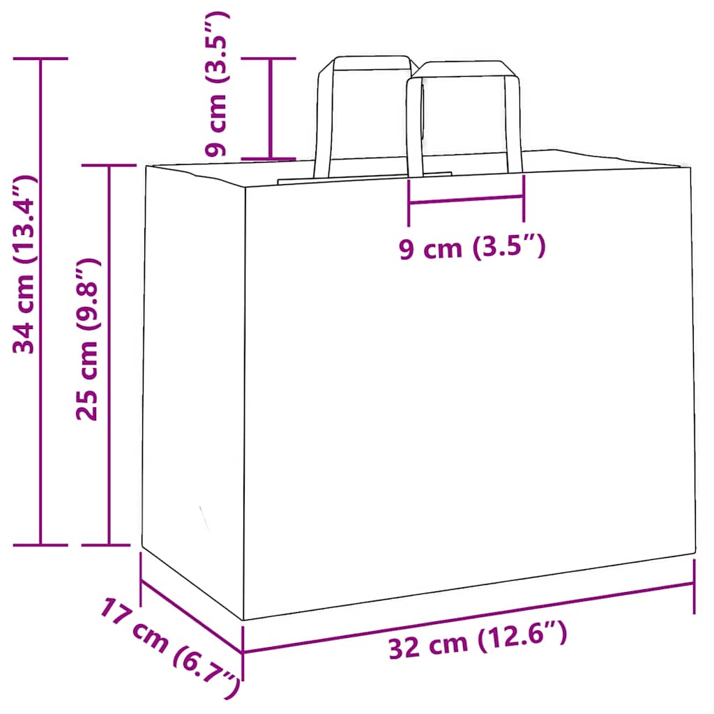 Papieren zakken 250 st met hengsels 32x17x25 cm roze is nu te koop bij PeponiXL, paradijselijk wonen!