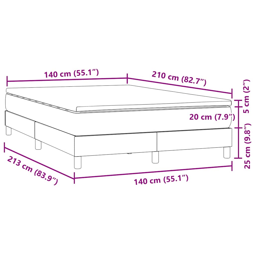 Boxspring met matras fluweel donkergrijs 140x210 cm is nu te koop bij PeponiXL, paradijselijk wonen!