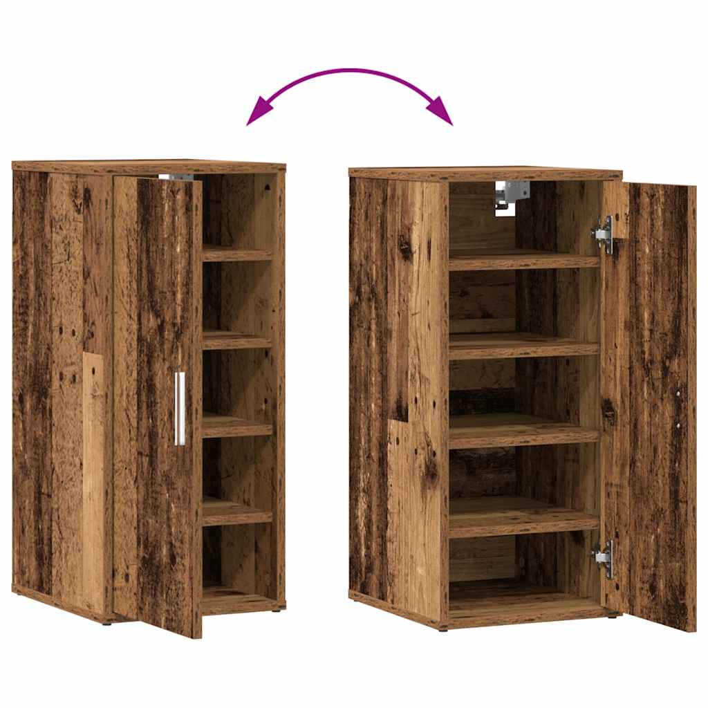 Schoenenkasten 2 st 32x35x70 cm bewerkt hout oud houtkleurig is nu te koop bij PeponiXL, paradijselijk wonen!
