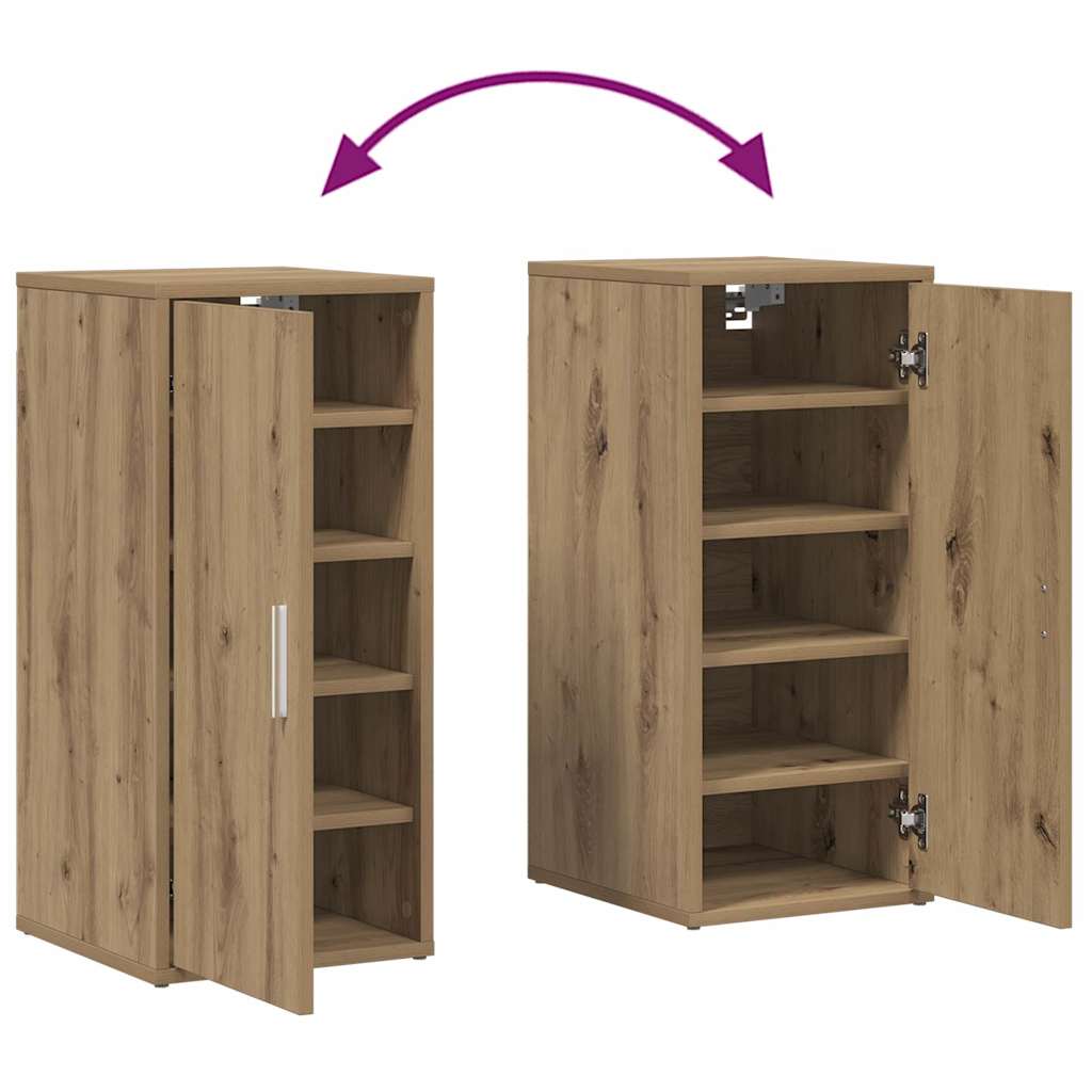 Schoenenkasten 2 st 32x35x70 cm bewerkt hout artisanaal eiken is nu te koop bij PeponiXL, paradijselijk wonen!