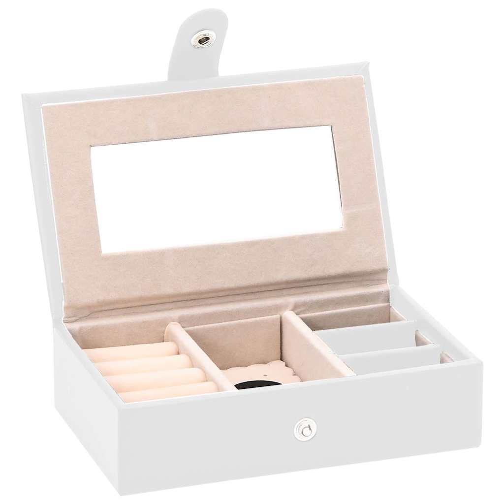 Sieradendoosje 3laags met spiegel afsluitbaar 26x18x17,5 cm wit is nu te koop bij PeponiXL, paradijselijk wonen!