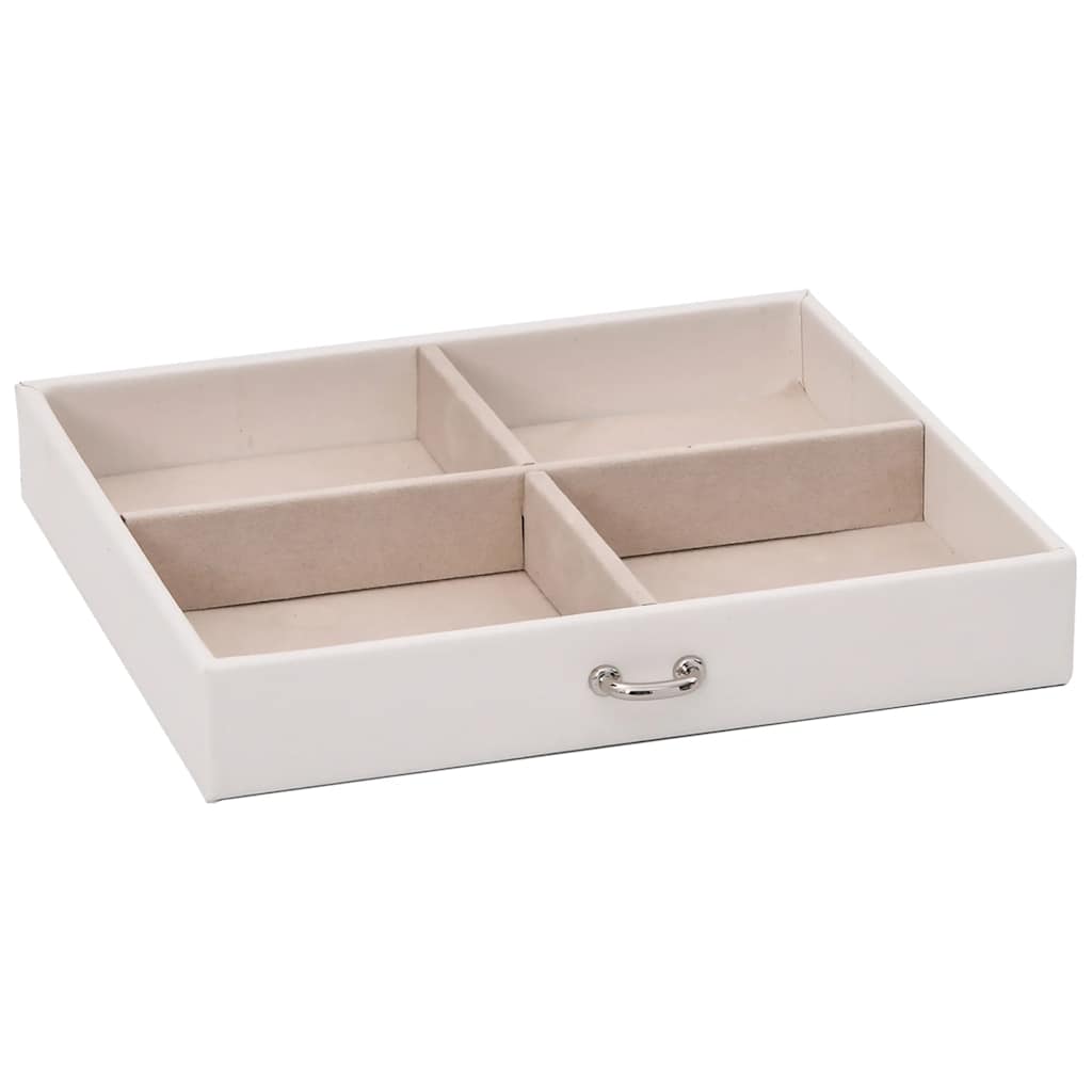 Sieradendoosje 4laags spiegel afsluitbaar 22,5x17,5x16,5 cm wit is nu te koop bij PeponiXL, paradijselijk wonen!
