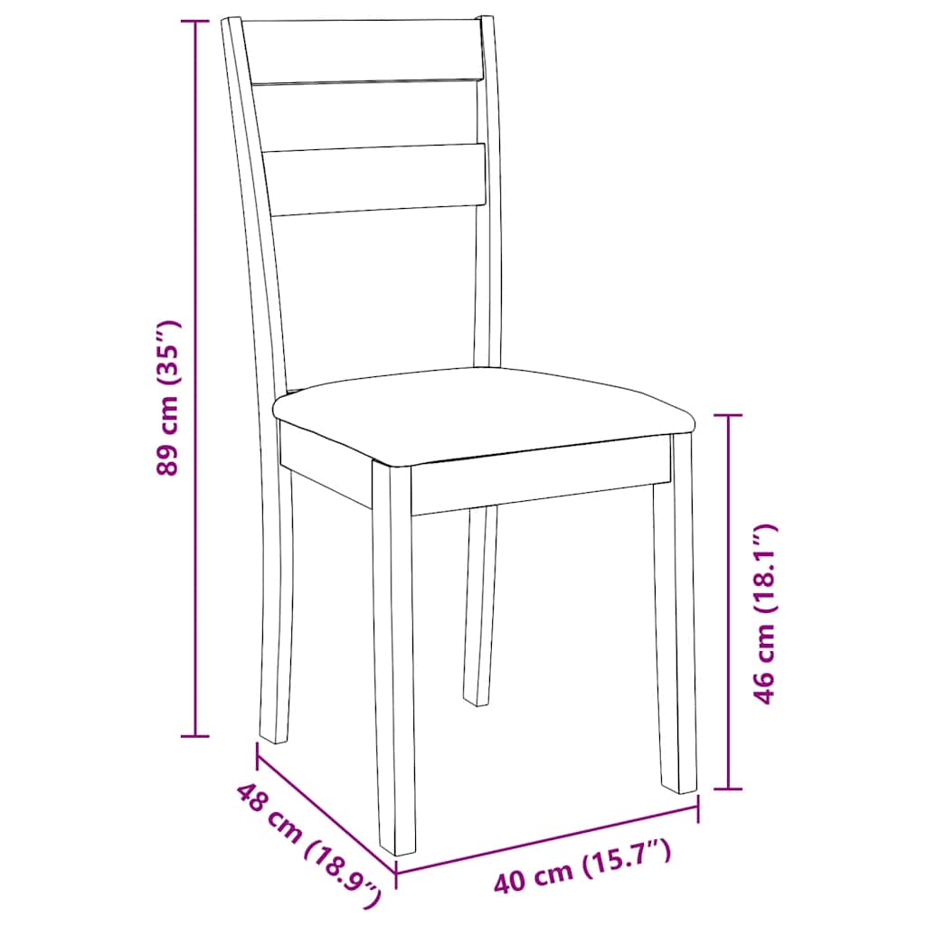 Eetkamerstoelen met kussens 2 st massief hout rubber bruin is nu te koop bij PeponiXL, paradijselijk wonen!