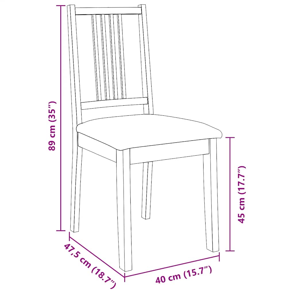 Eetkamerstoelen met kussens 2 st massief hout rubber bruin is nu te koop bij PeponiXL, paradijselijk wonen!