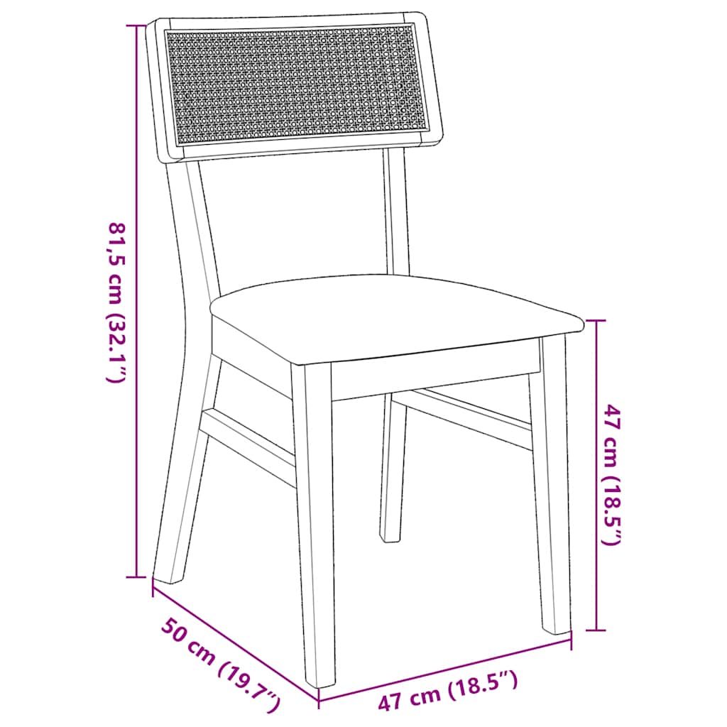 Eetkamerstoelen met kussens 2 st massief hout rubber is nu te koop bij PeponiXL, paradijselijk wonen!