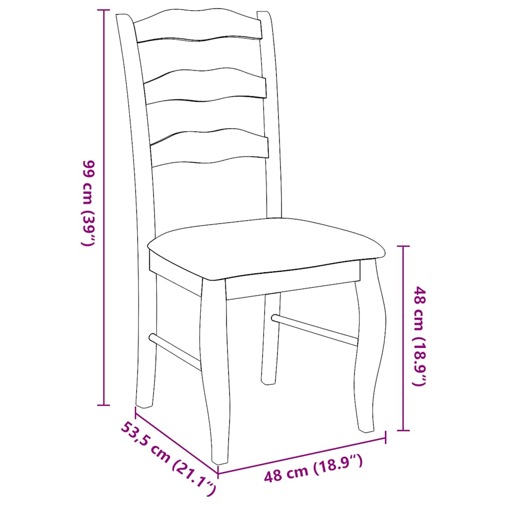 Eetkamerstoelen met kussens 2 stuks natuurlijk massief hout rubber is nu te koop bij PeponiXL, paradijselijk wonen!
