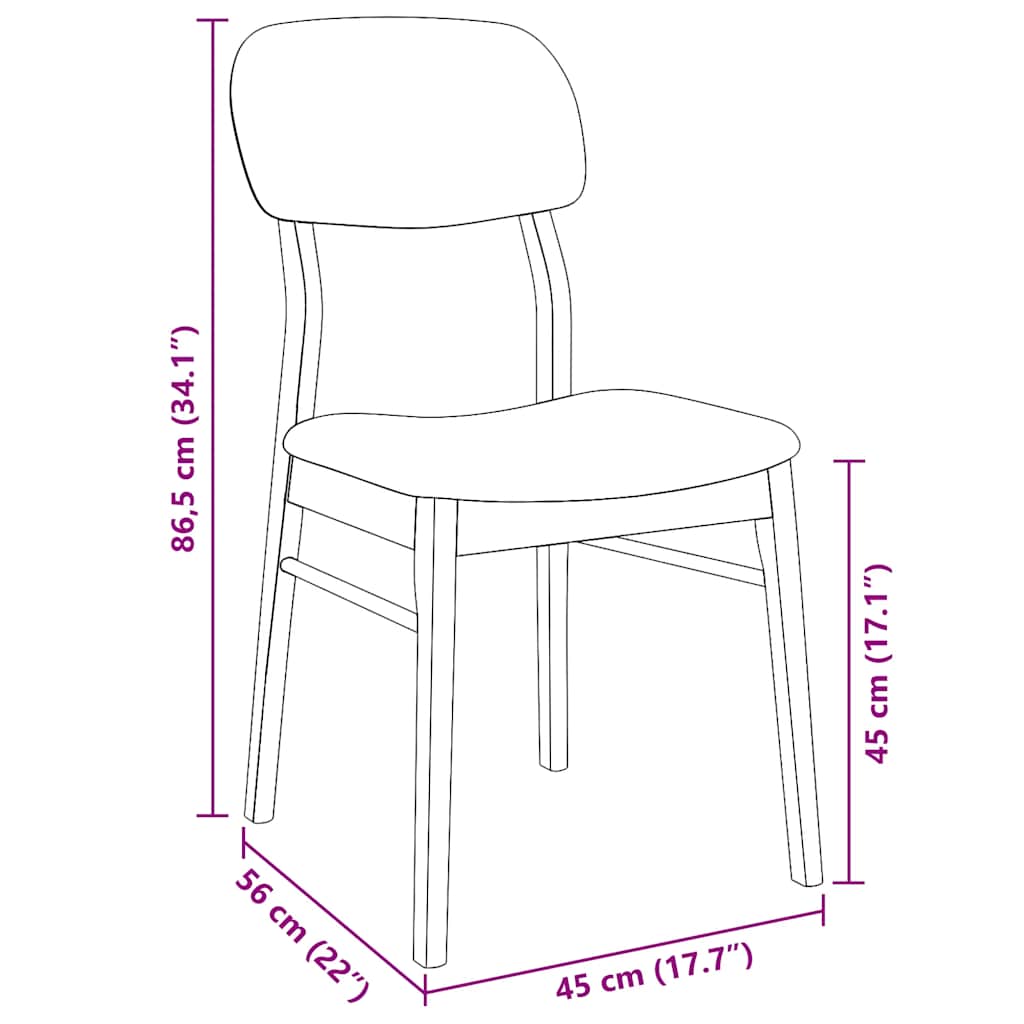 Eetkamerstoelen met kussens 2 st massief hout rubber bruin is nu te koop bij PeponiXL, paradijselijk wonen!