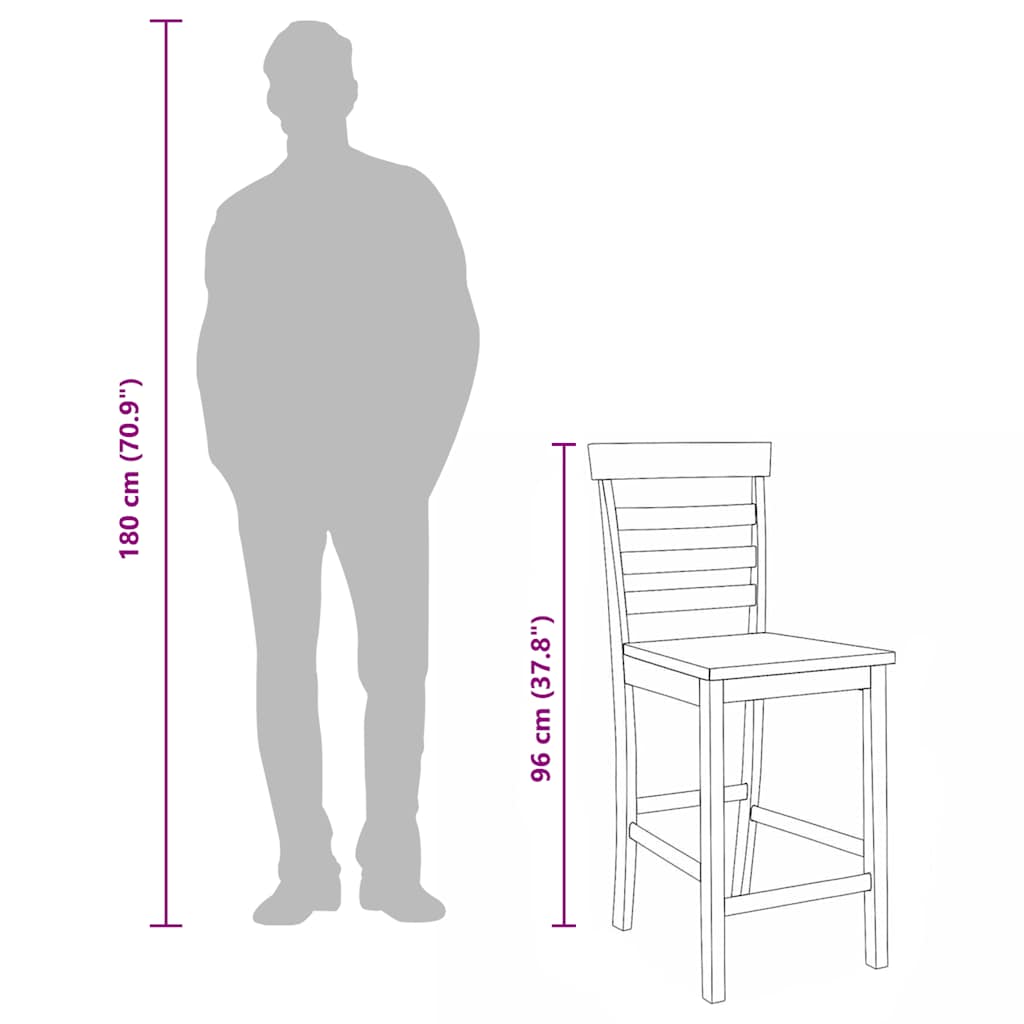 Barkrukken 2 st massief hout rubber wit is nu te koop bij PeponiXL, paradijselijk wonen!