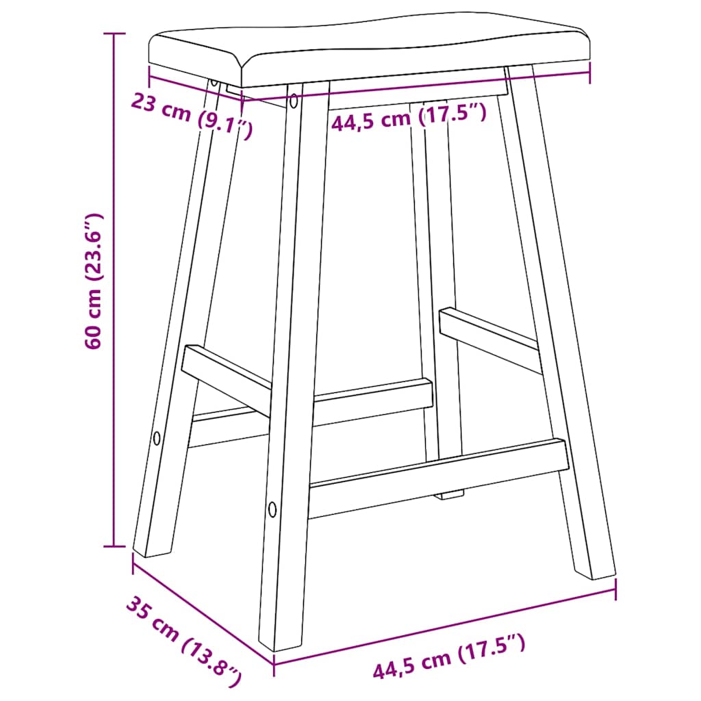 Barkrukken 2 stuks Wit Massief Hout Rubber is nu te koop bij PeponiXL, paradijselijk wonen!