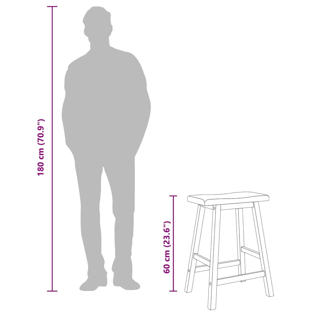 Barkrukken 2 stuks Wit Massief Hout Rubber is nu te koop bij PeponiXL, paradijselijk wonen!