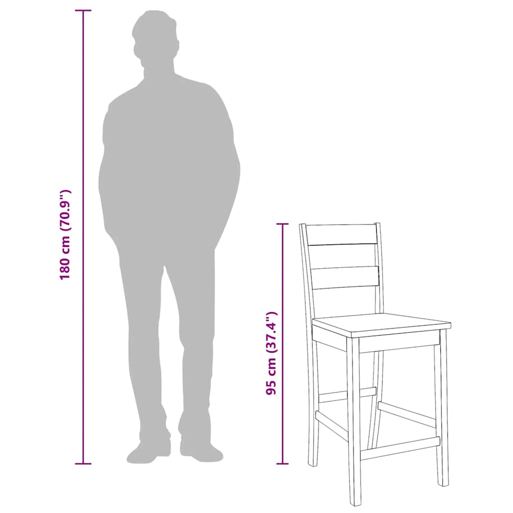 Barkrukken 2 st massief hout rubber wit is nu te koop bij PeponiXL, paradijselijk wonen!