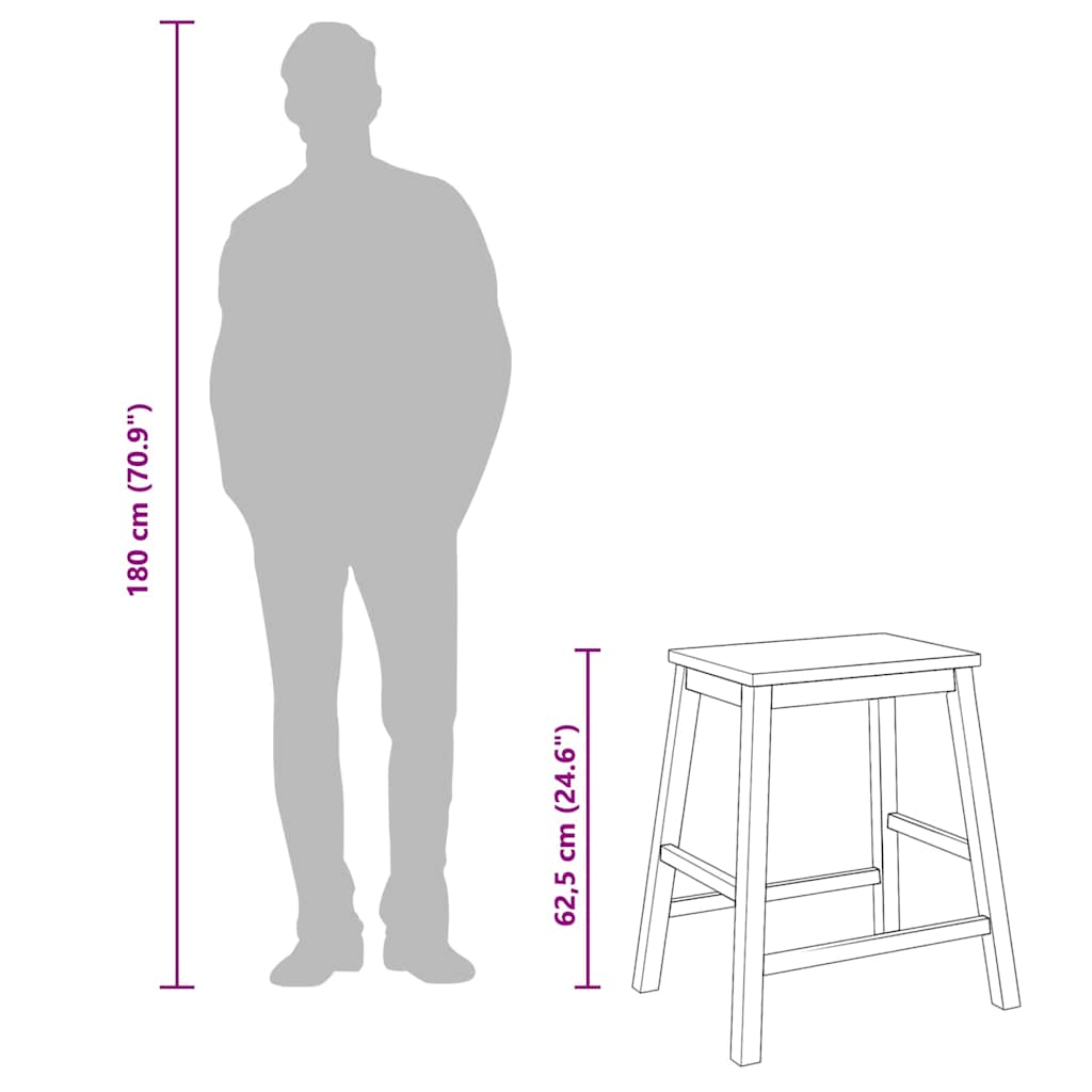 Barstoelen 2 st massief hout rubber is nu te koop bij PeponiXL, paradijselijk wonen!