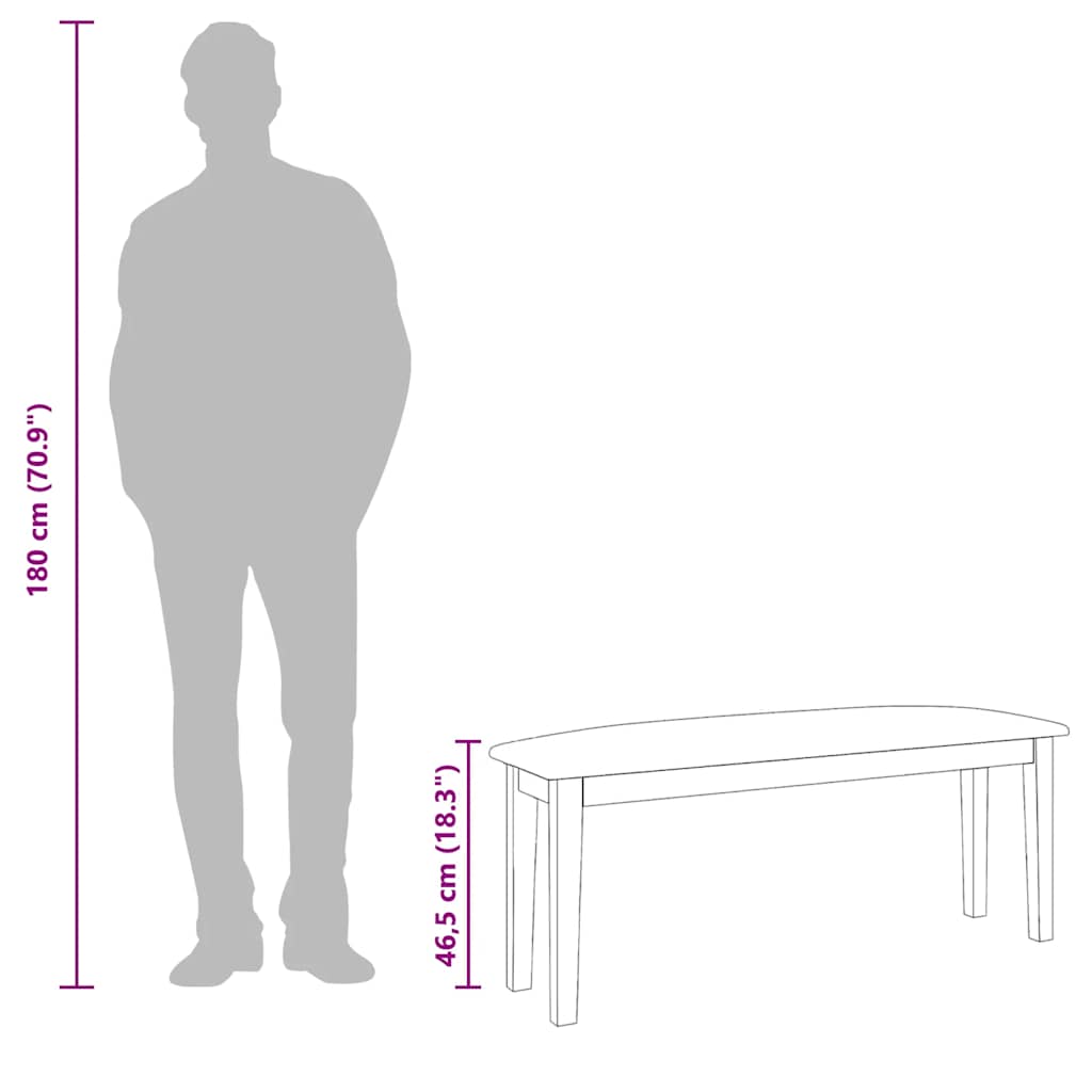 Bank 110 cm massief hout rubber bruin is nu te koop bij PeponiXL, paradijselijk wonen!