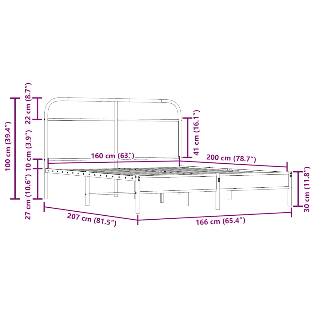 Bedframe zonder matras bewerkt hout gerookt eiken 160x200 cm is nu te koop bij PeponiXL, paradijselijk wonen!