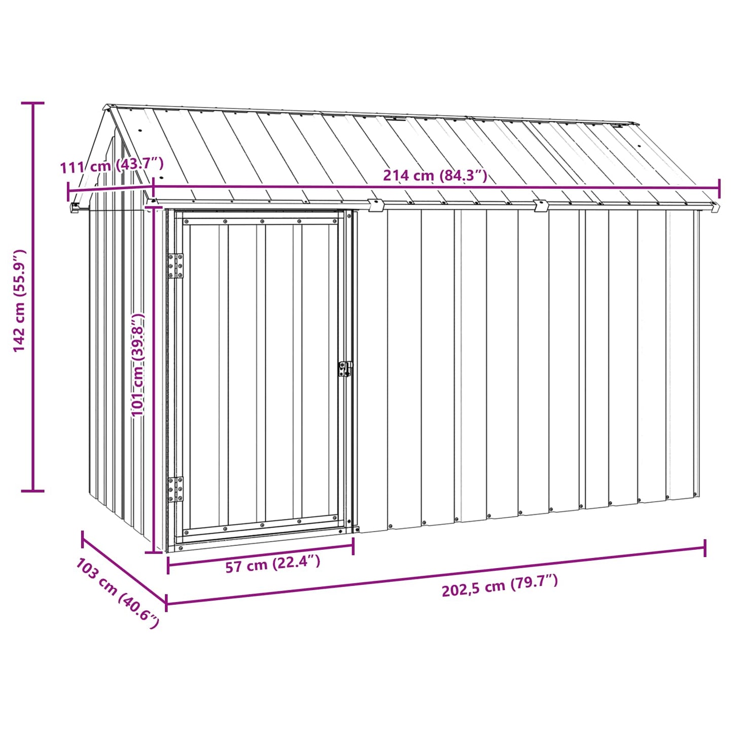 Vogelkooi Antraciet 215 x 112 x 141 cm Gegalvaniseerd staal is nu te koop bij PeponiXL, paradijselijk wonen!
