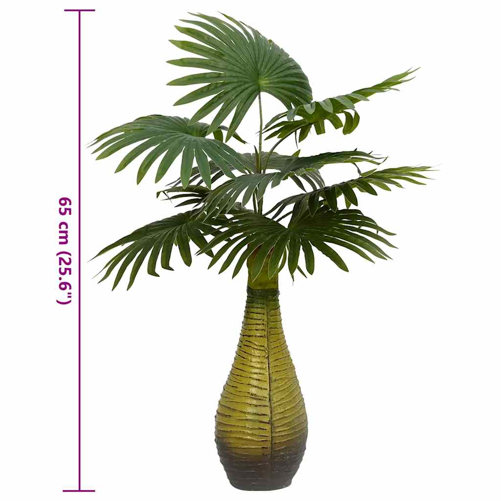 Kunstpalmplant 9 bladeren 65 cm groen is nu te koop bij PeponiXL, paradijselijk wonen!