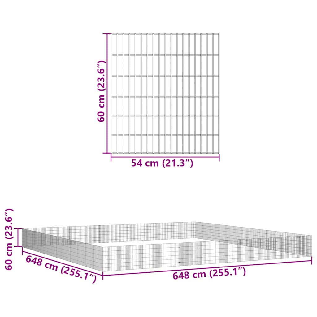 Dierenverblijf 48 panelen 54x60 cm gegalvaniseerd ijzer is nu te koop bij PeponiXL, paradijselijk wonen!