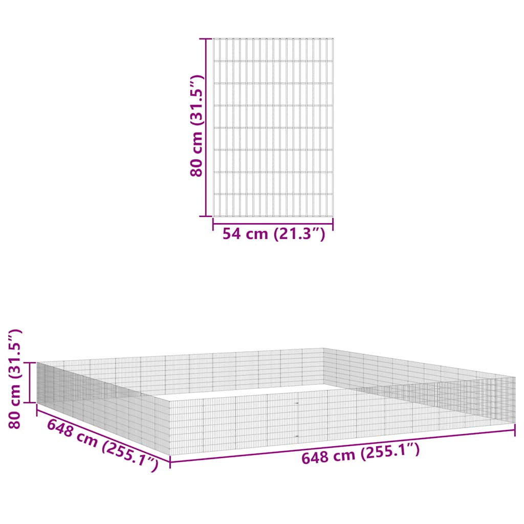 Dierenverblijf 48 panelen 54x80 cm gegalvaniseerd ijzer is nu te koop bij PeponiXL, paradijselijk wonen!