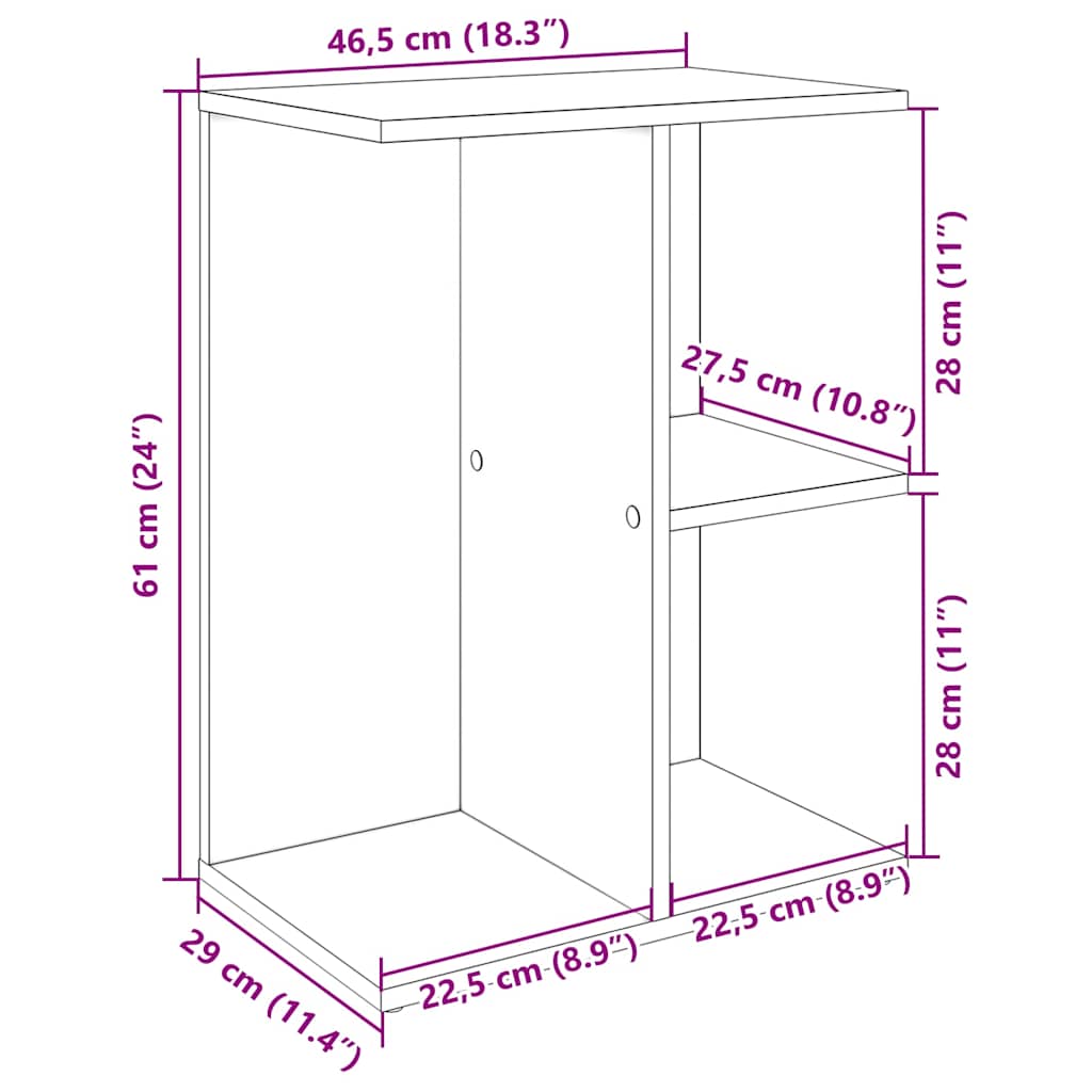 Nachtkastjes 2 st 46,5x29x61 cm bewerkt hout grijs sonoma eiken is nu te koop bij PeponiXL, paradijselijk wonen!