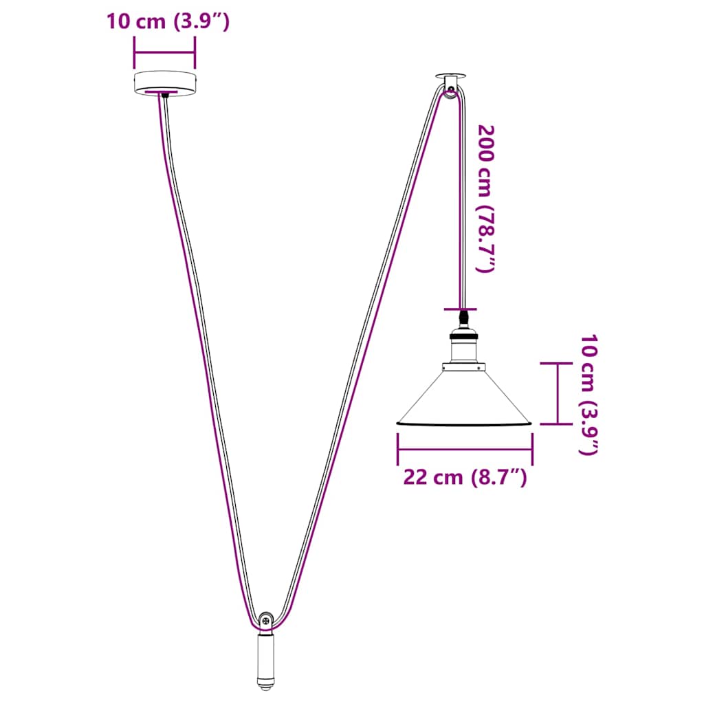 Hanglamp in hoogte verstelbaar E27 Ø22 cm metaal glanzend rood is nu te koop bij PeponiXL, paradijselijk wonen!