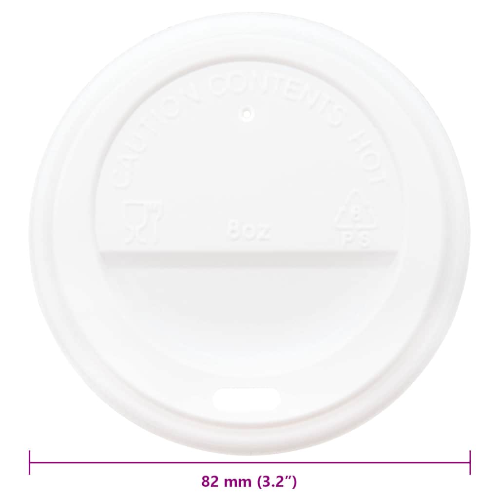 Papieren koffiebekerdeksels Ø80 mm 8oz 1000 st kunststof wit is nu te koop bij PeponiXL, paradijselijk wonen!