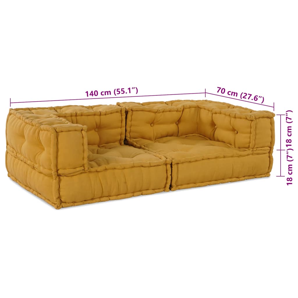 2-zits modulaire bank 140x70x36 stof geel is nu te koop bij PeponiXL, paradijselijk wonen!