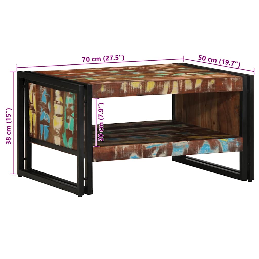 Salontafel 70x50x38 cm massief gerecycled hout meerkleurig is nu te koop bij PeponiXL, paradijselijk wonen!