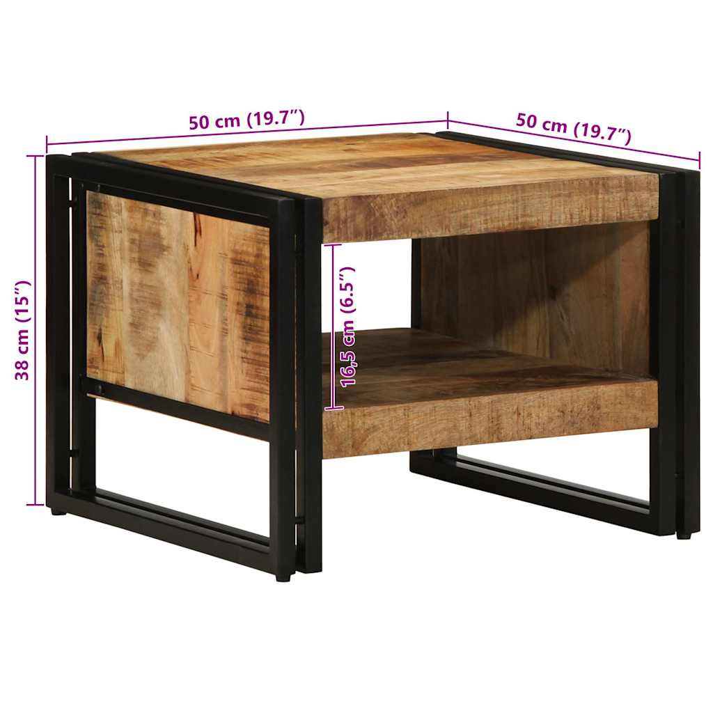 Salontafel 50x50x38 cm massief ruw hout mango is nu te koop bij PeponiXL, paradijselijk wonen!