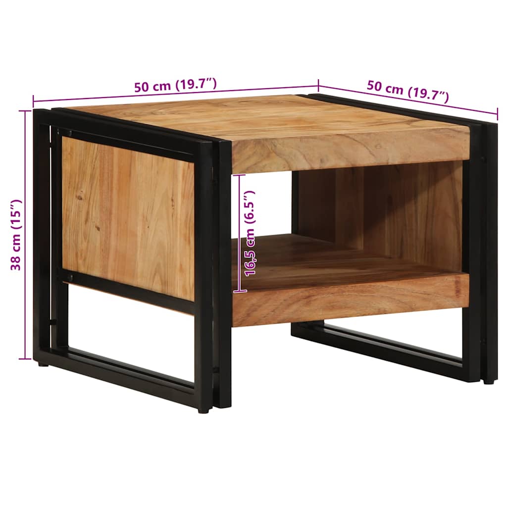 Salontafel 50x50x38 cm massief acaciahout is nu te koop bij PeponiXL, paradijselijk wonen!