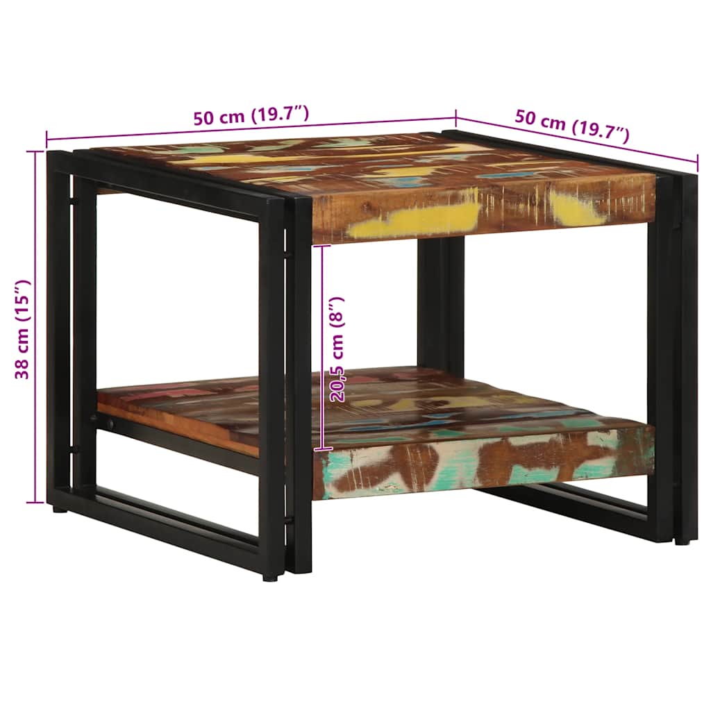 Salontafel 50x50x38 cm massief gerecycled hout meerkleurig is nu te koop bij PeponiXL, paradijselijk wonen!