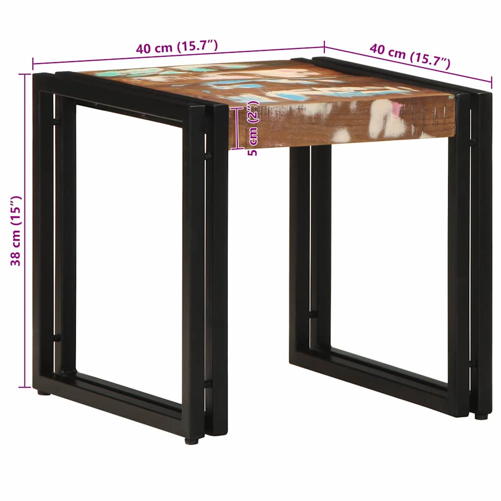 Salontafel Multikleur 40 x 40 x 38 cm Massief Gerecycled Hout is nu te koop bij PeponiXL, paradijselijk wonen!