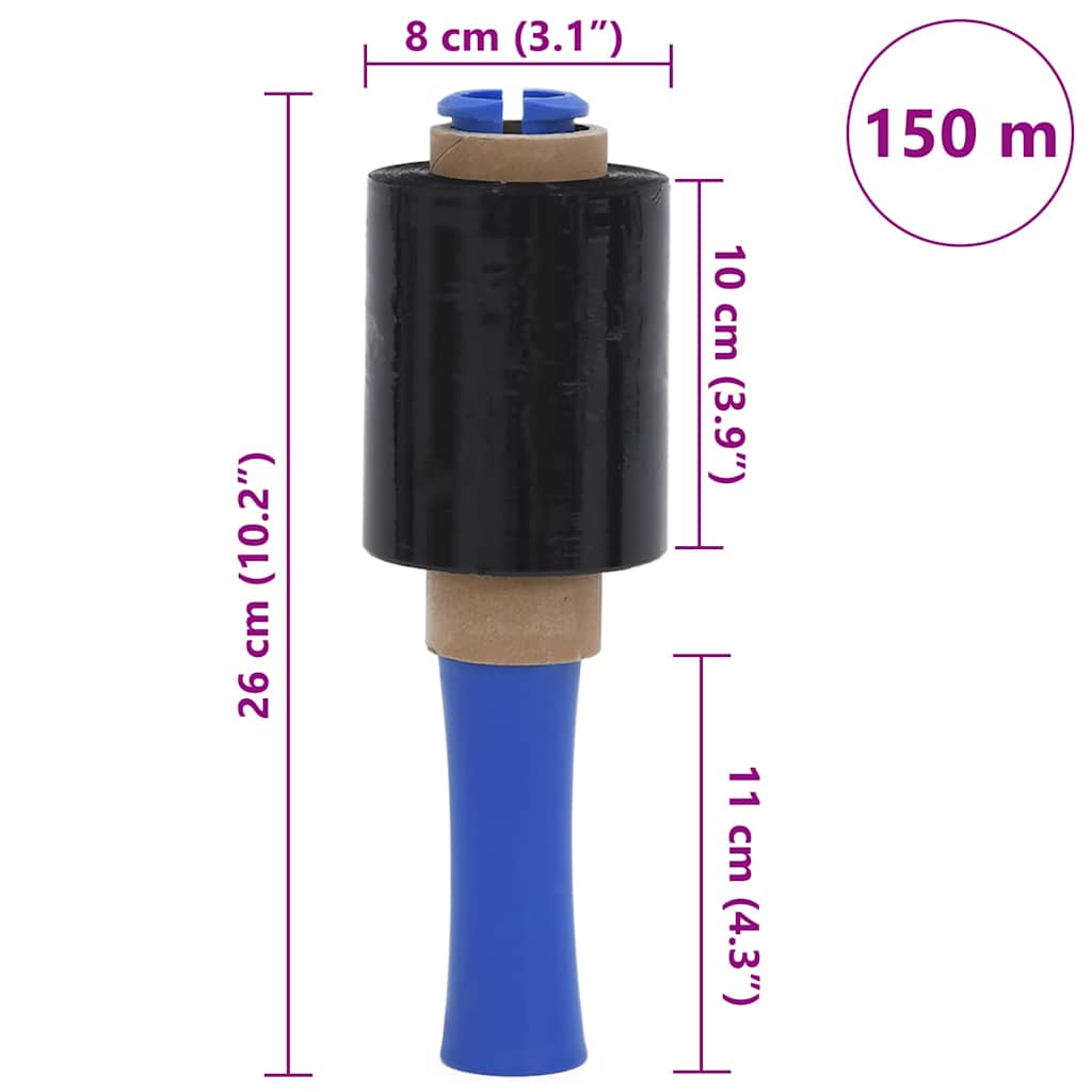 Stretchfolies 50 stuks zwart 23 µm 10 cm x 150 m is nu te koop bij PeponiXL, paradijselijk wonen!