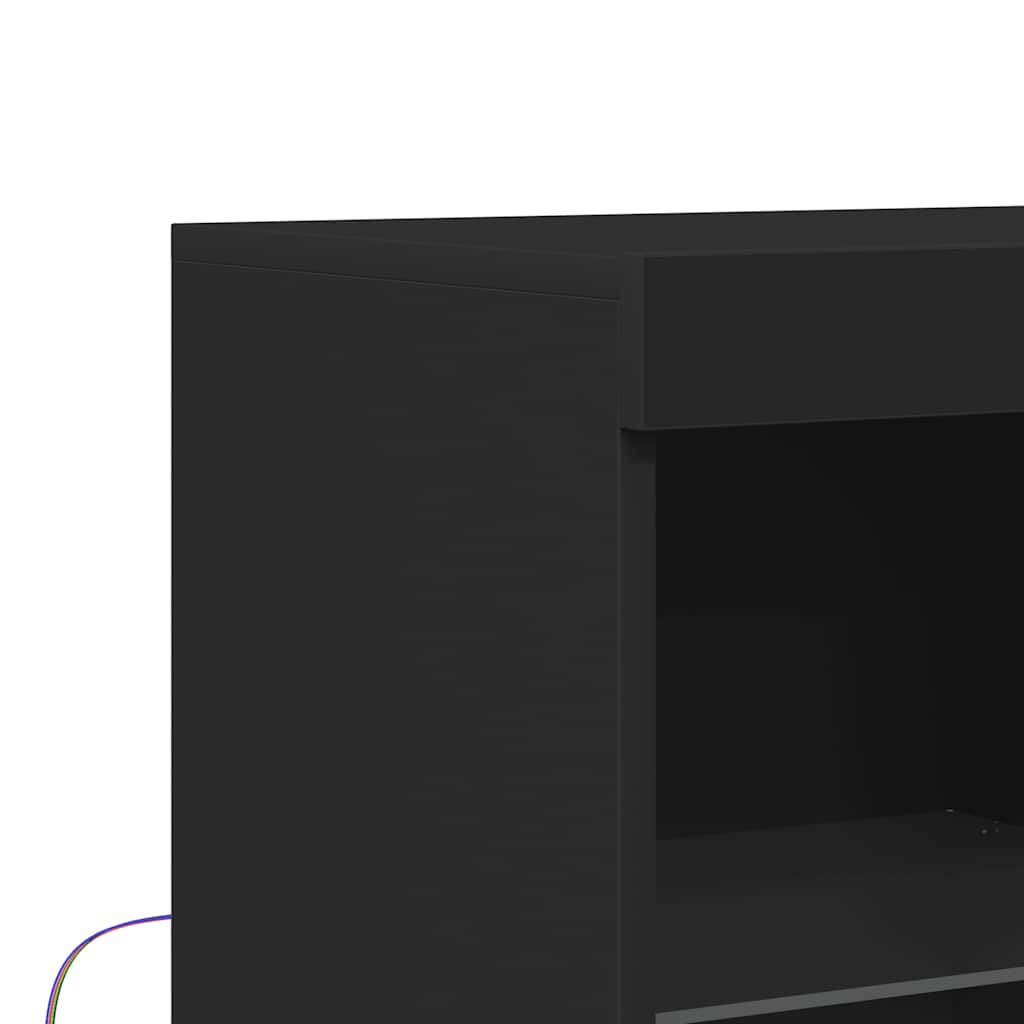 Dressoir 81x37x100 cm bewerkt hout zwart is nu te koop bij PeponiXL, paradijselijk wonen!
