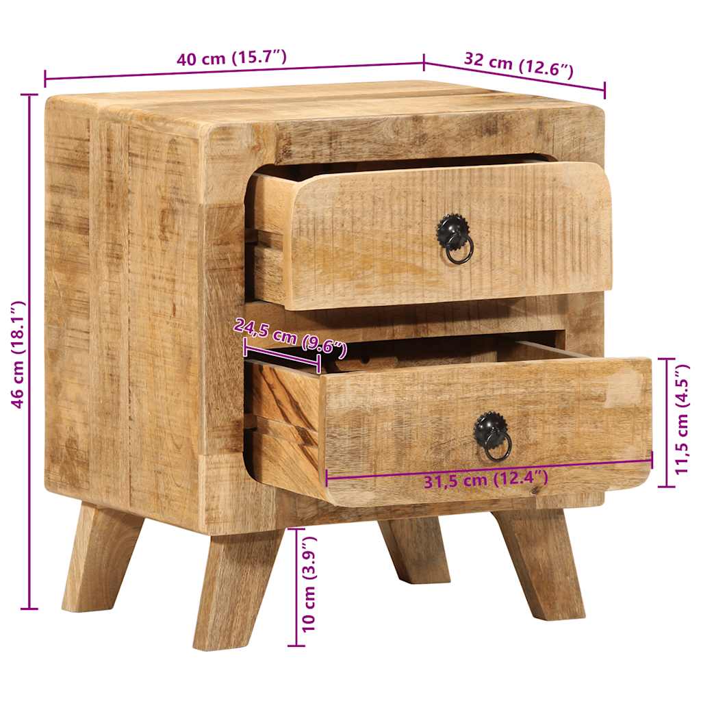 Nachtkastje 40x32x46 cm massief ruw mangohout is nu te koop bij PeponiXL, paradijselijk wonen!