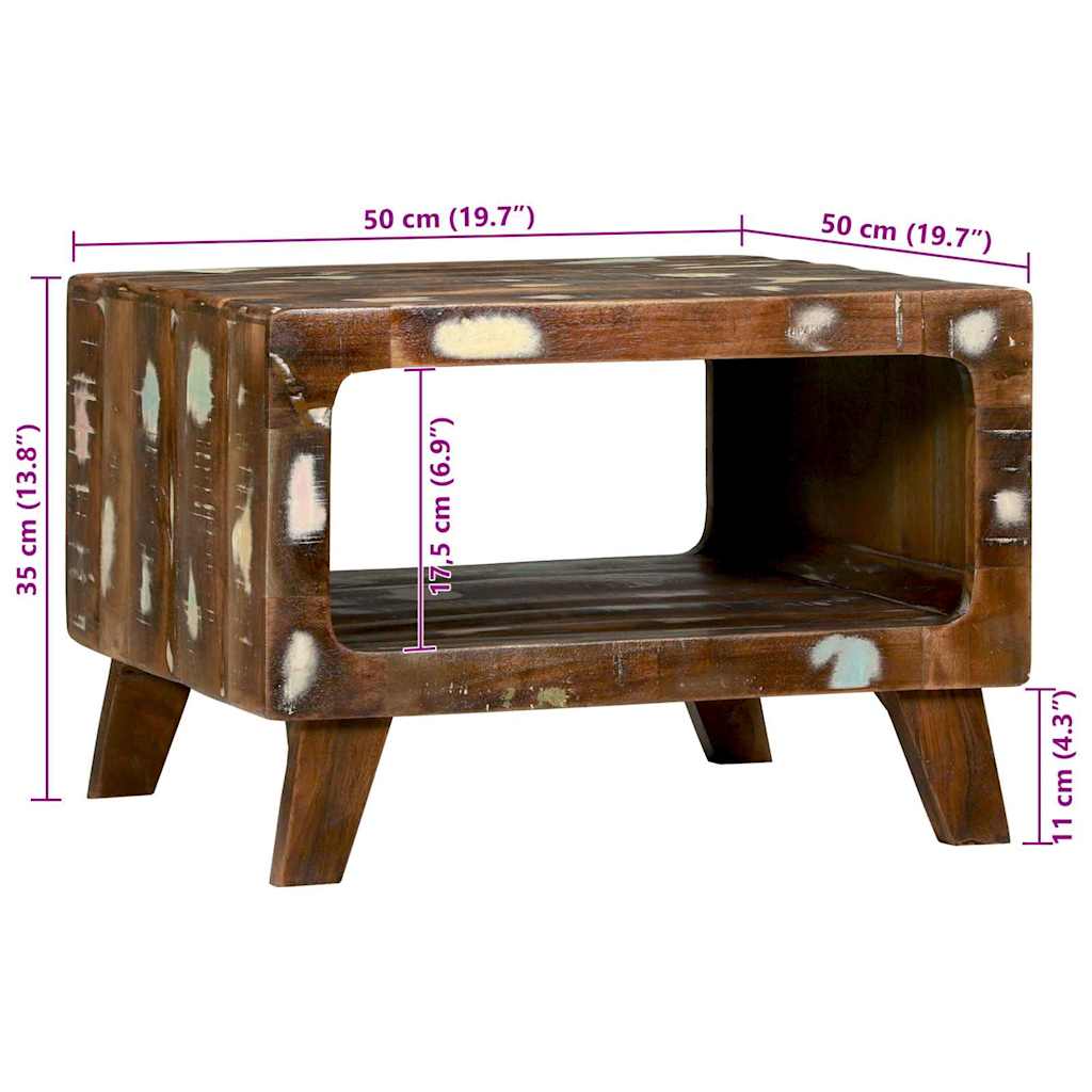 Salontafel Multikleur 50 x 50 x 35 cm Massief Gerecycled Hout is nu te koop bij PeponiXL, paradijselijk wonen!