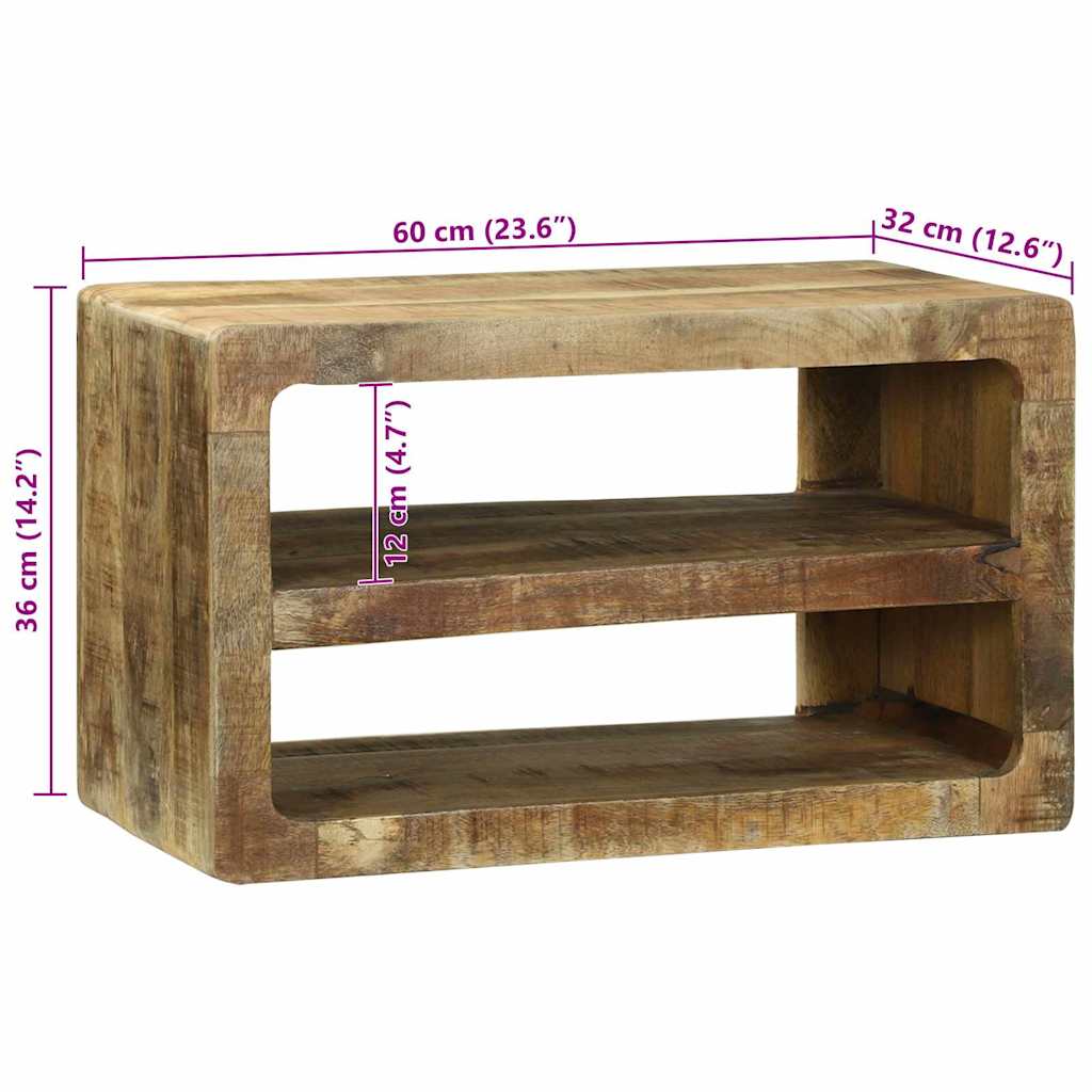 TV-kast met plank Bruin 60 x 32 x 36 cm Massief mangohout is nu te koop bij PeponiXL, paradijselijk wonen!