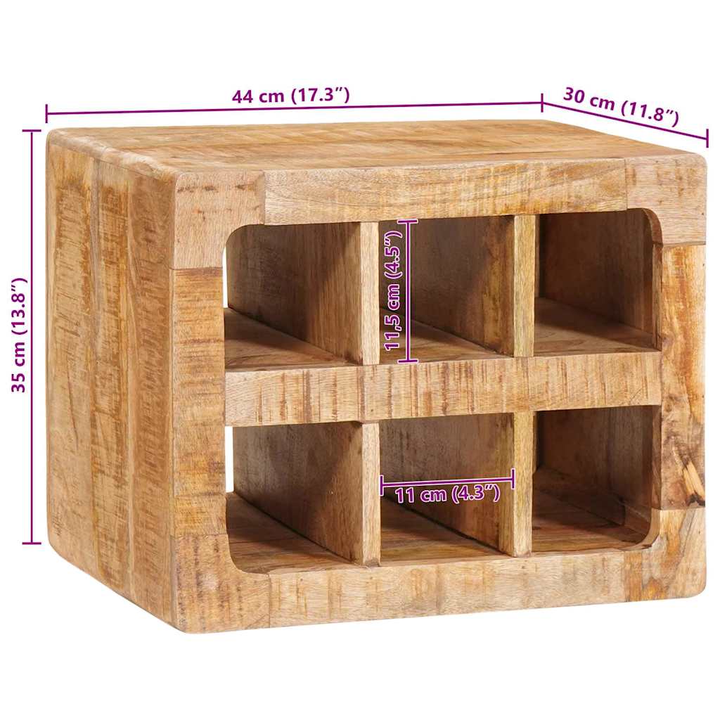 Wijnrek met opslag Bruin 44 x 30 x 35 cm Massief Mango Hout is nu te koop bij PeponiXL, paradijselijk wonen!
