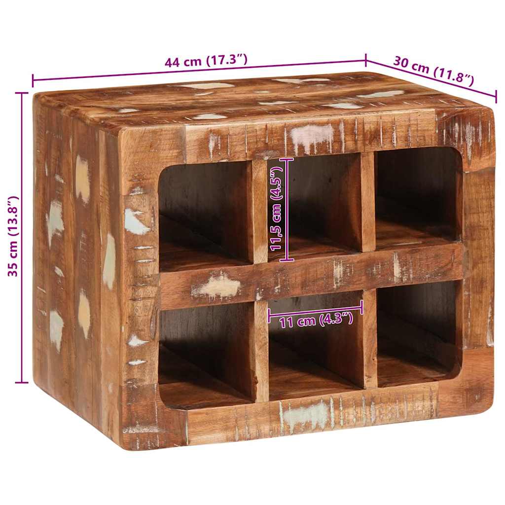 Wijnrek Bruin 44 x 30 x 35 cm Massief Gerecycled Hout is nu te koop bij PeponiXL, paradijselijk wonen!