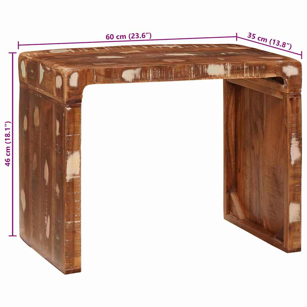 Bijzettafel Bruin 60 x 35 x 46 cm Massief Gerecycled Hout is nu te koop bij PeponiXL, paradijselijk wonen!