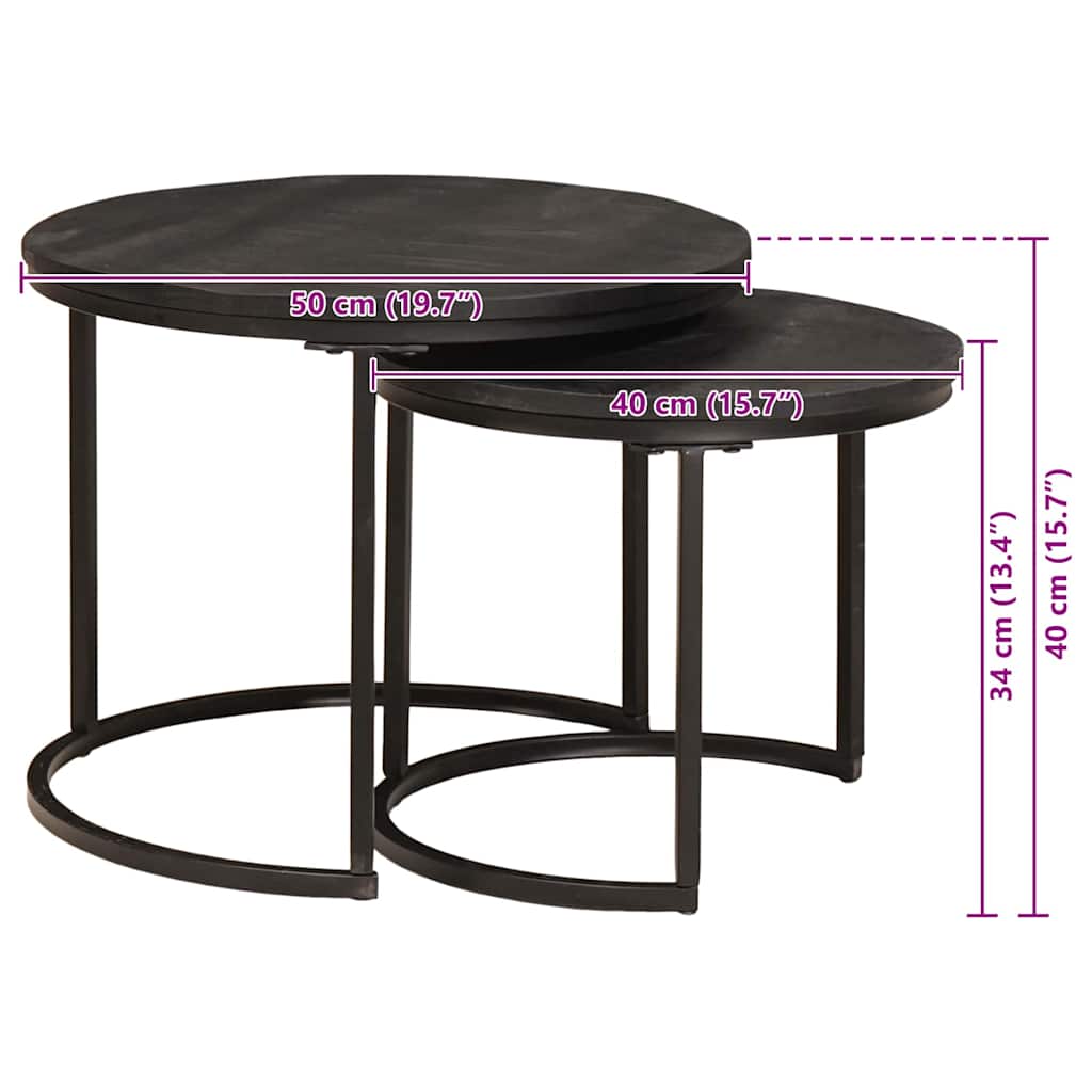 Nest Koffietafels 2 st Zwart 50 x 50 x 40 cm is nu te koop bij PeponiXL, paradijselijk wonen!