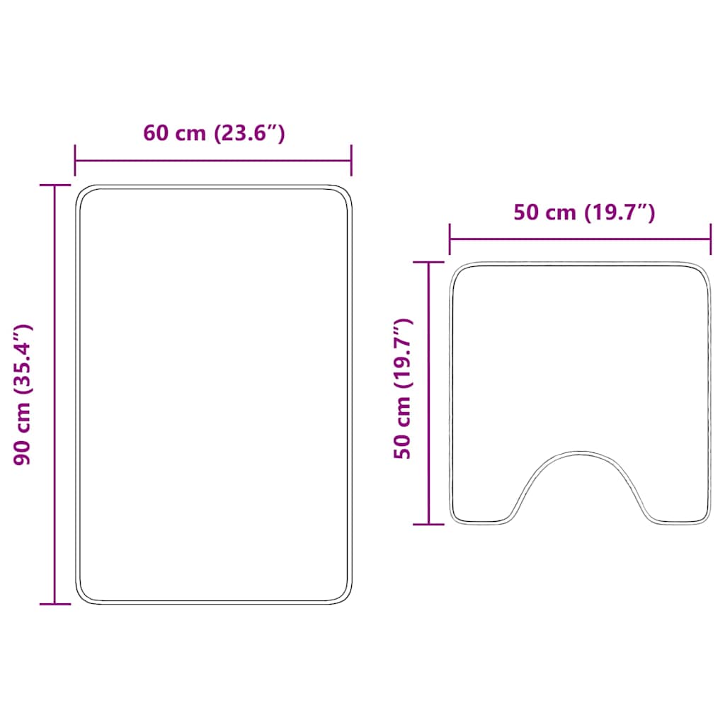 Antislip Badmat Set 2 pcs Donkergrijs PP is nu te koop bij PeponiXL, paradijselijk wonen!