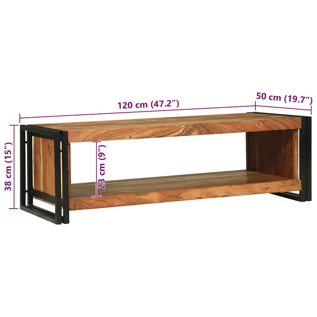 Salontafel Bruin 120 x 50 x 38 cm Massief Acaciahout is nu te koop bij PeponiXL, paradijselijk wonen!
